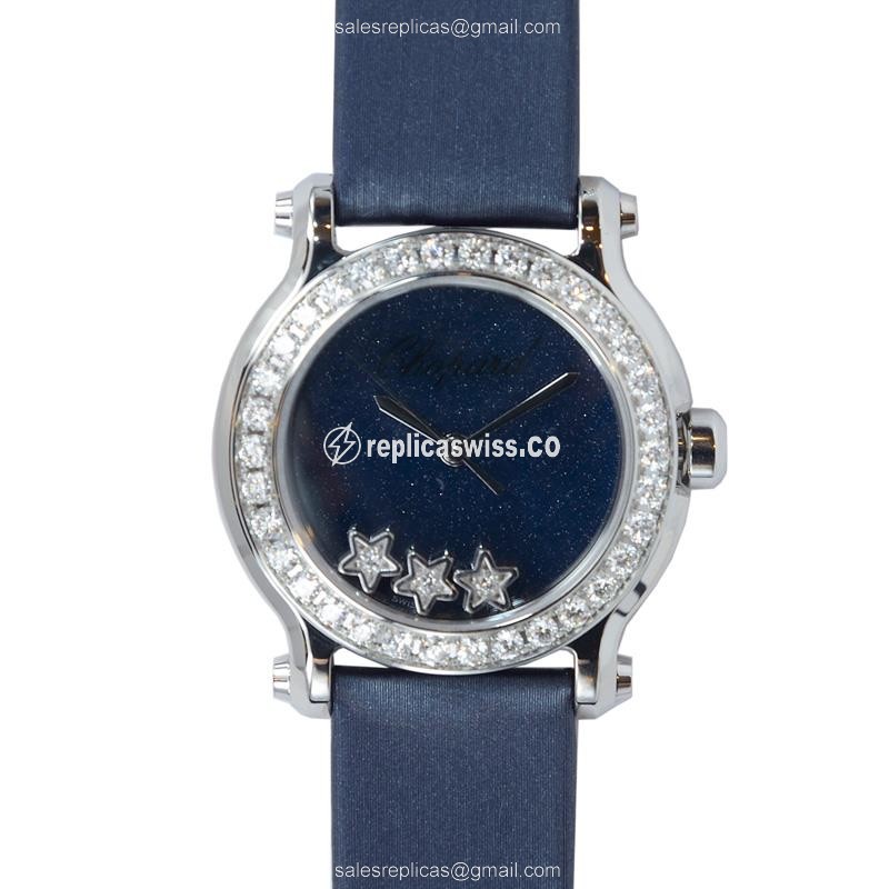 Chopard Happy Sport Quartz Blue Dial Steel Buckle Sapphire Crystal - Luxury Replica HAPPY SPORT Watch